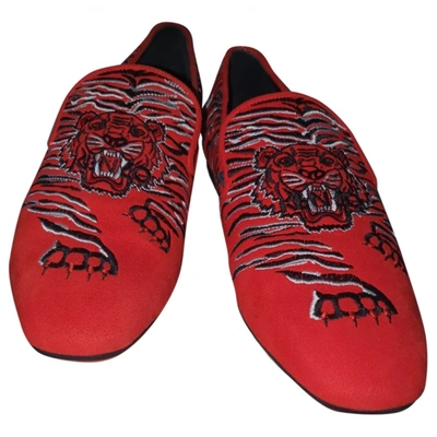 Pre-owned Kenzo Red Leather Flats