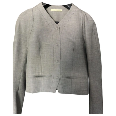 Pre-owned Balenciaga Wool Short Waistcoat In Grey