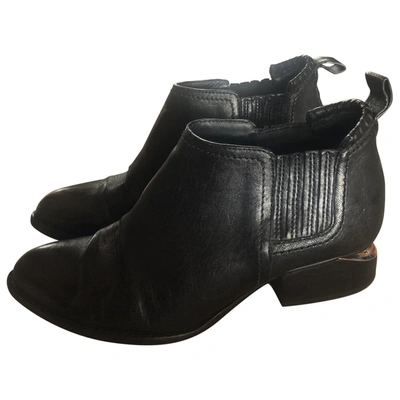 Pre-owned Alexander Wang Kori Black Leather Ankle Boots
