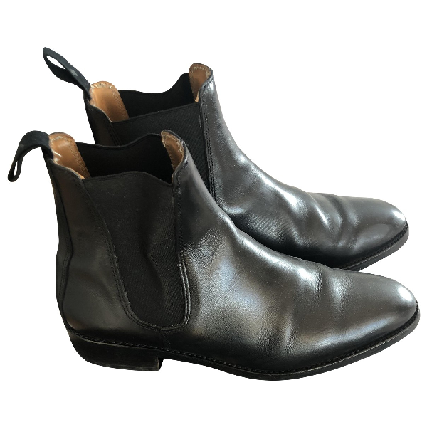 Pre-Owned Ludwig Reiter Black Leather Ankle Boots | ModeSens