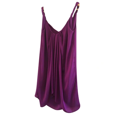 Pre-owned Diane Von Furstenberg Mini Dress In Purple