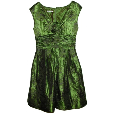 Pre-owned Oscar De La Renta Silk Dress In Green