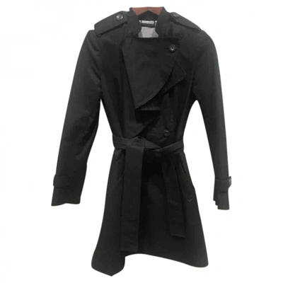 Pre-owned Diane Von Furstenberg Trench Coat In Black