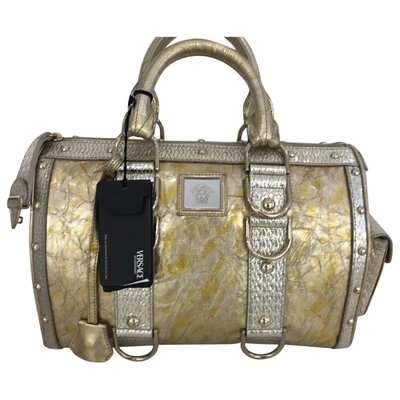 Pre-owned Versace Gold Leather Handbag