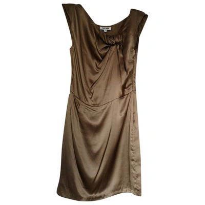 Pre-owned Max & Moi Silk Mid-length Dress In Camel