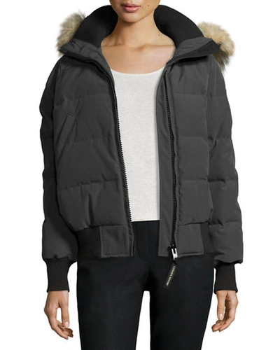 Canada Goose Savona Hooded Quilted Bomber Jacket In Graphite