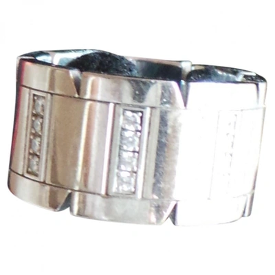 Pre-owned Cartier Tank Française Silver White Gold Ring