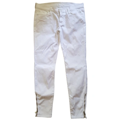 Pre-owned 7 For All Mankind White Cotton Jeans