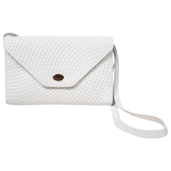 Preowned Bally White Leather Handbag ModeSens