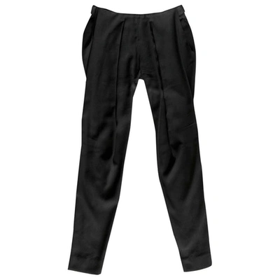 Pre-owned Balenciaga Wool Slim Trousers In Black
