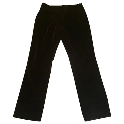 Pre-owned Blumarine Velvet Straight Pants In Brown