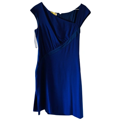 Pre-owned Valentino Wool Mid-length Dress In Blue
