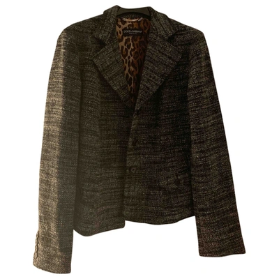 Pre-owned Dolce & Gabbana Wool Short Vest In Grey