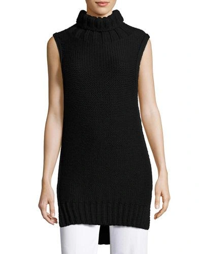 Calvin Klein Collection Dominic Turtleneck Sleeveless Sweater In Black