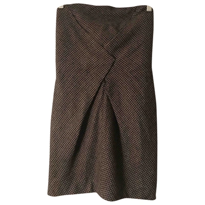 Pre-owned American Retro Wool Mini Dress In Brown