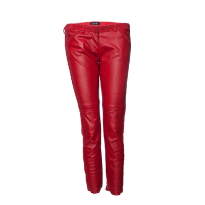 Pre-owned Isabel Marant Leather Trousers In Red