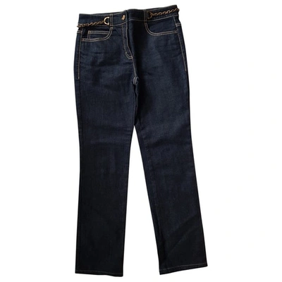 Pre-owned Escada Straight Jeans In Navy