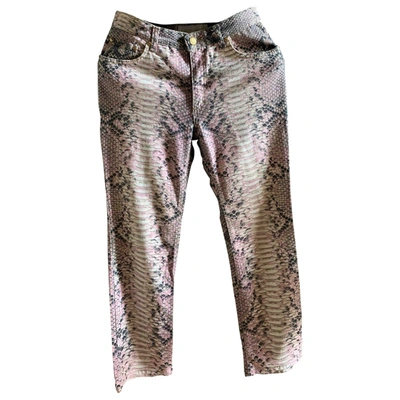 Pre-owned Roberto Cavalli Straight Pants In Pink