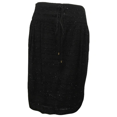 Pre-owned Badgley Mischka Silk Mid-length Skirt In Black