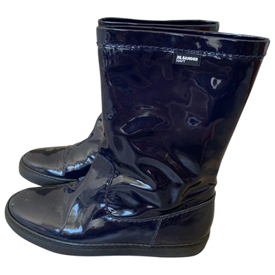 Pre-owned Jil Sander Navy Patent Leather Boots