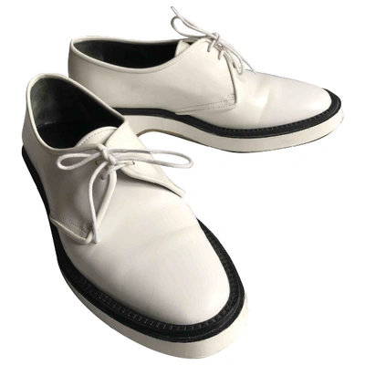 Pre-owned Adieu White Leather Lace Ups