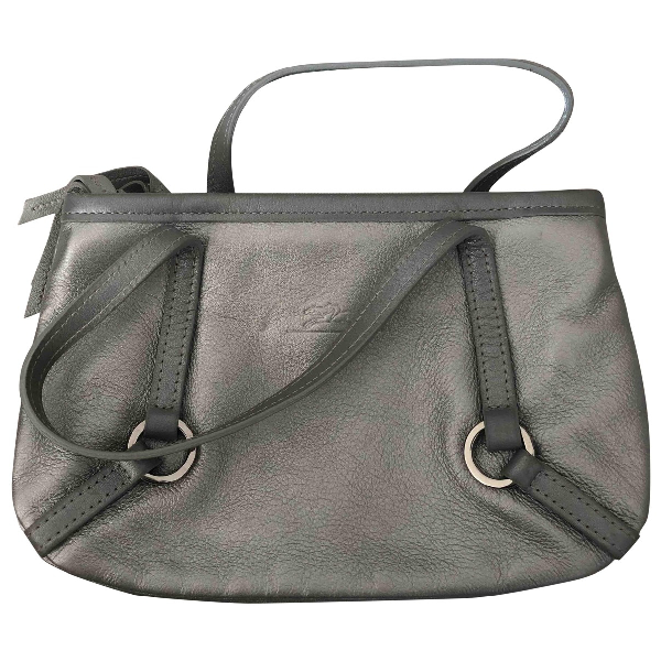 Pre-Owned Longchamp Silver Leather Handbag | ModeSens