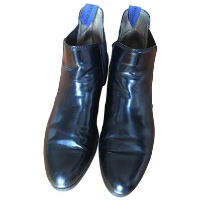 Pre-owned Alberto Guardiani Black Leather Ankle Boots