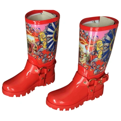 Pre-owned Dolce & Gabbana Wellington Boots In Red