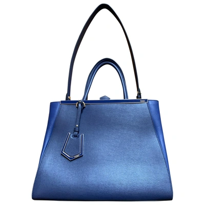 Pre-owned Fendi 2jours Blue Leather Handbag