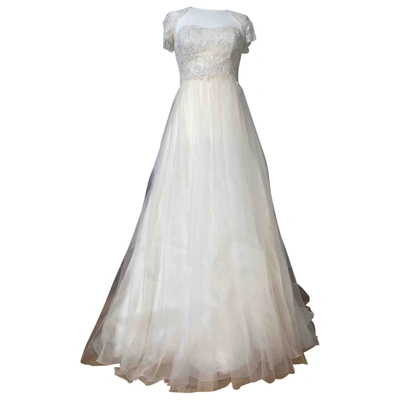 Pre-owned Blumarine Glitter Maxi Dress In White