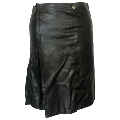 Pre-owned Jil Sander Leather Mid-length Skirt In Black