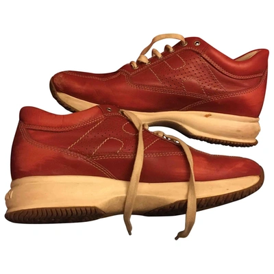 Pre-owned Hogan Leather Trainers In Red