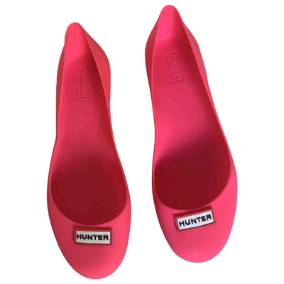 Pre-owned Hunter Pink Rubber Ballet Flats