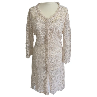 Pre-owned Dior Wool Mid-length Dress In Beige