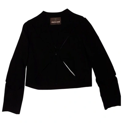 Pre-owned Roberto Cavalli Wool Short Vest In Black