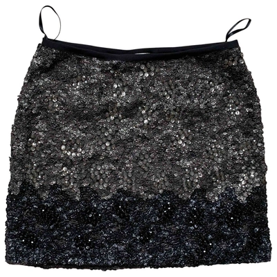 Pre-owned Hoss Intropia Glitter Mini Skirt In Metallic