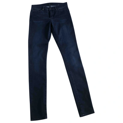 Pre-owned Hugo Boss Straight Trousers In Blue