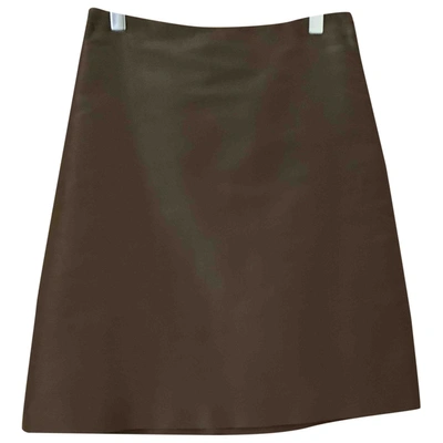 Pre-owned Burberry Silk Mid-length Skirt In Brown