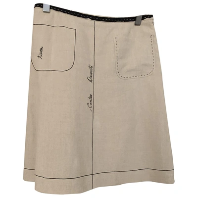 Pre-owned Moschino Cheap And Chic Linen Mid-length Skirt In Beige