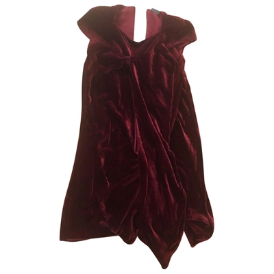 Pre-owned Fendi Velvet Dress In Burgundy