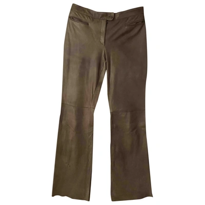 Pre-owned Moschino Cheap And Chic Leather Trousers In Brown