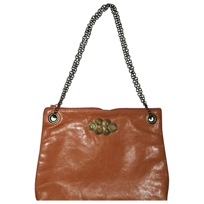Pre-owned Sous Les Pavés Orange Leather Handbag
