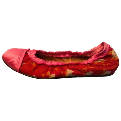 Pre-owned Lanvin Cloth Ballet Flats In Pink