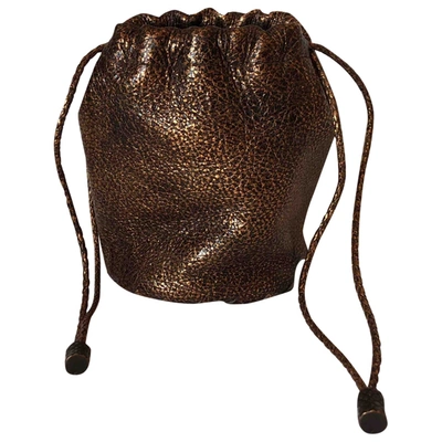 Pre-owned Bottega Veneta Leather Clutch Bag In Metallic