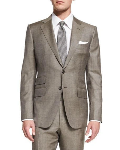 Tom Ford O'connor Base Sharkskin Two-piece Suit, Tan