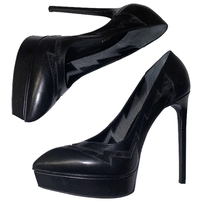 Pre-owned Saint Laurent Janis Beige Leather Heels