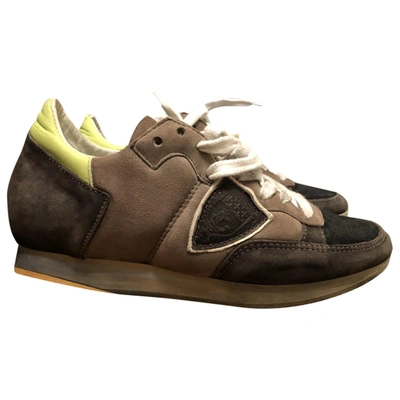 Pre-owned Philippe Model Leather Trainers In Brown
