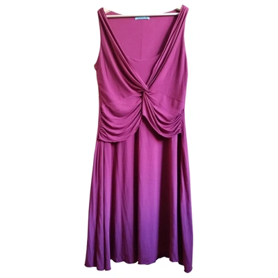Pre-owned Velvet Mid-length Dress In Purple
