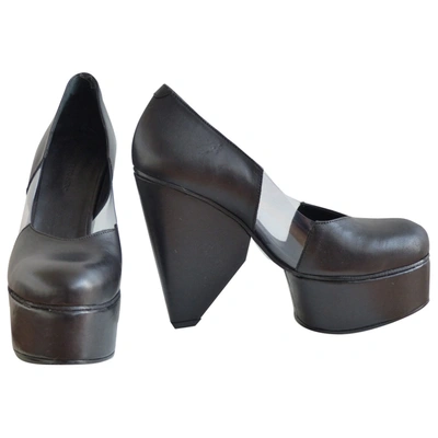 Pre-owned Surface To Air Leather Heels In Black