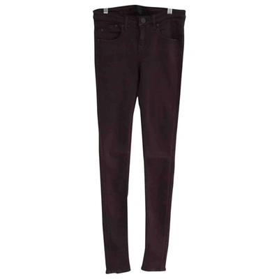 Pre-owned Victoria Beckham Slim Jeans In Purple